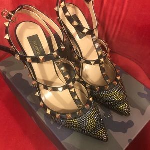 Valentino Camo Crystal Rockstuds